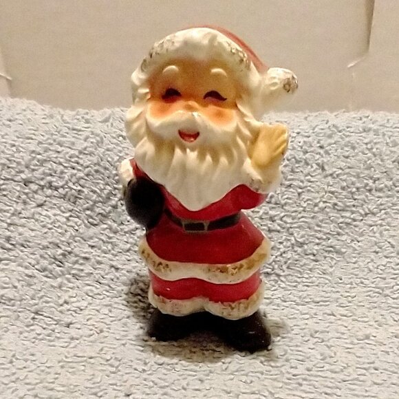 Vintage Enesco Ceramic Bowling Santa Claus 1950s Christmas Salt Shaker - Picture 7 of 16